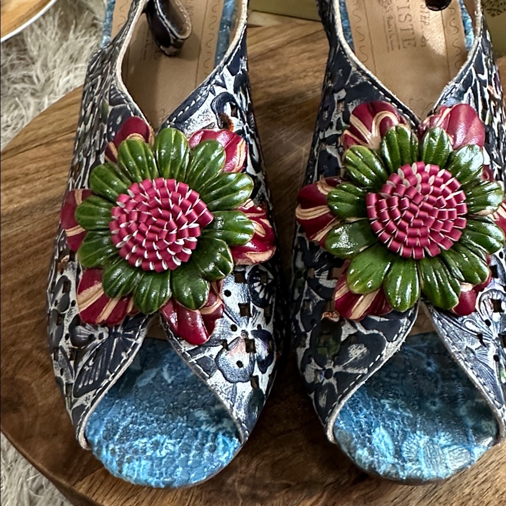 L'Artiste Women's Arautre Slingback Sandal Size 38 US 7 1/2-8 Art To Wear - Picture 9 of 17